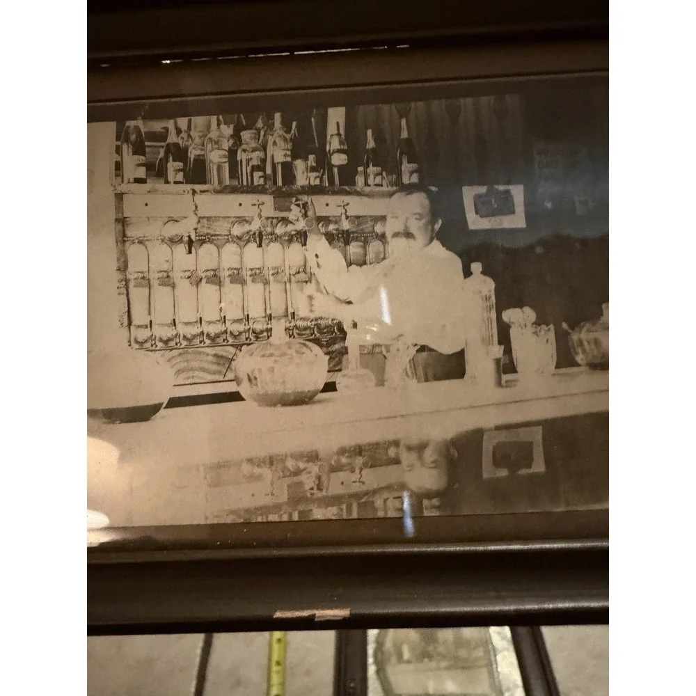 Set Of Two Vintage Picture Frames With Old Western/horse Buggy /bar Pictures